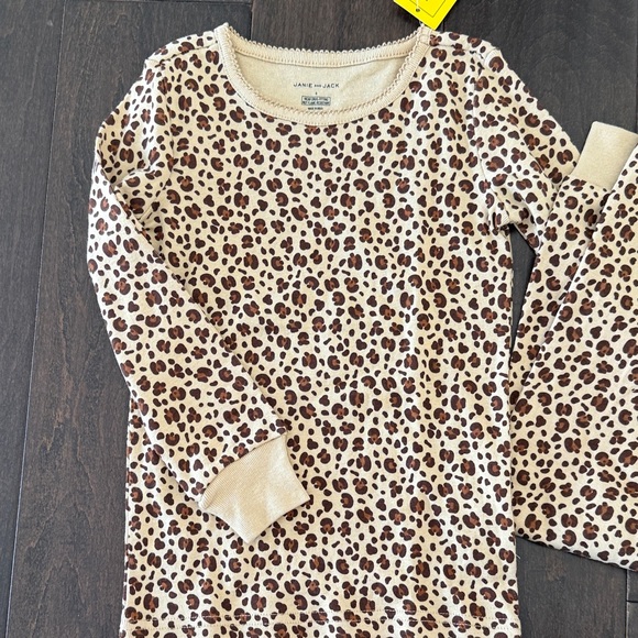 NWT Janie and Jack Girls Brown Leopard Pajama Set! 💯 cotton! - Picture 2 of 8